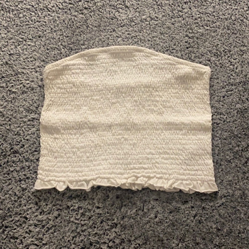 Garage White Crop Tube Top Size Medium